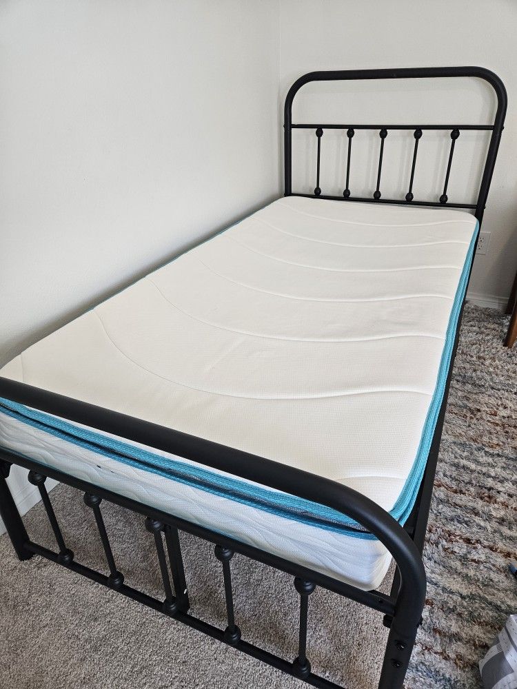 Twin Mattress and Bedframe