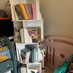 4 tier rotating bookshelf
