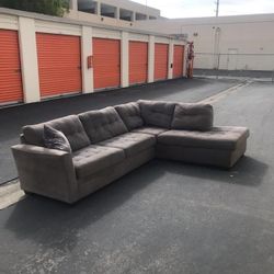 High End Quality Microfiber In Neutral Grey Modern Sectional Sofa Living Room