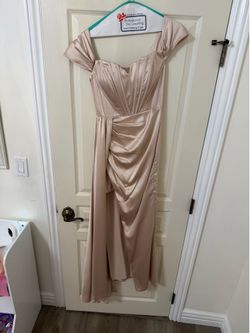 Nicoletta champagne color event Dress