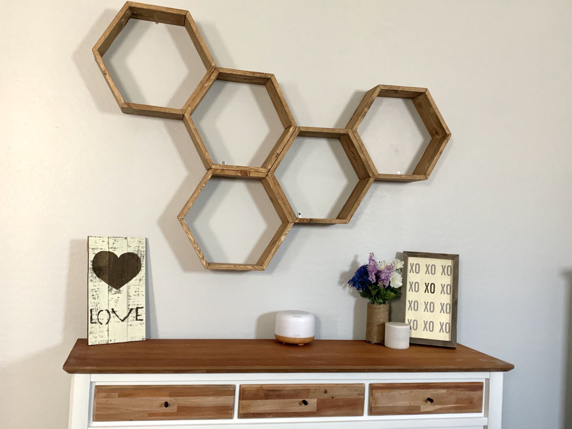 Custom made hexagon/honeycomb shelves **home decor, custom made, home and garden**