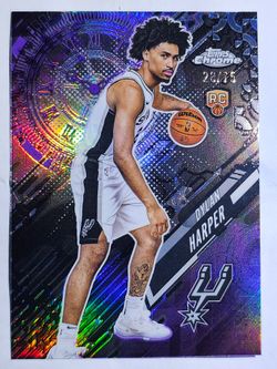 Dylan Harper Topps Chrome RC #28/75 Spurs