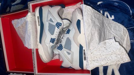 Air Jordan 4 Retro White Blue Sneakers