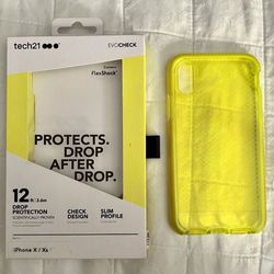 Tech21 EvoCheck Neon Yellow Case for iPhone X or XS