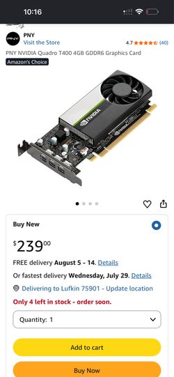 NVIDIA T400 GPU [2GB / 4GB] Low Profile Single-Slot Video Card - Great Condition