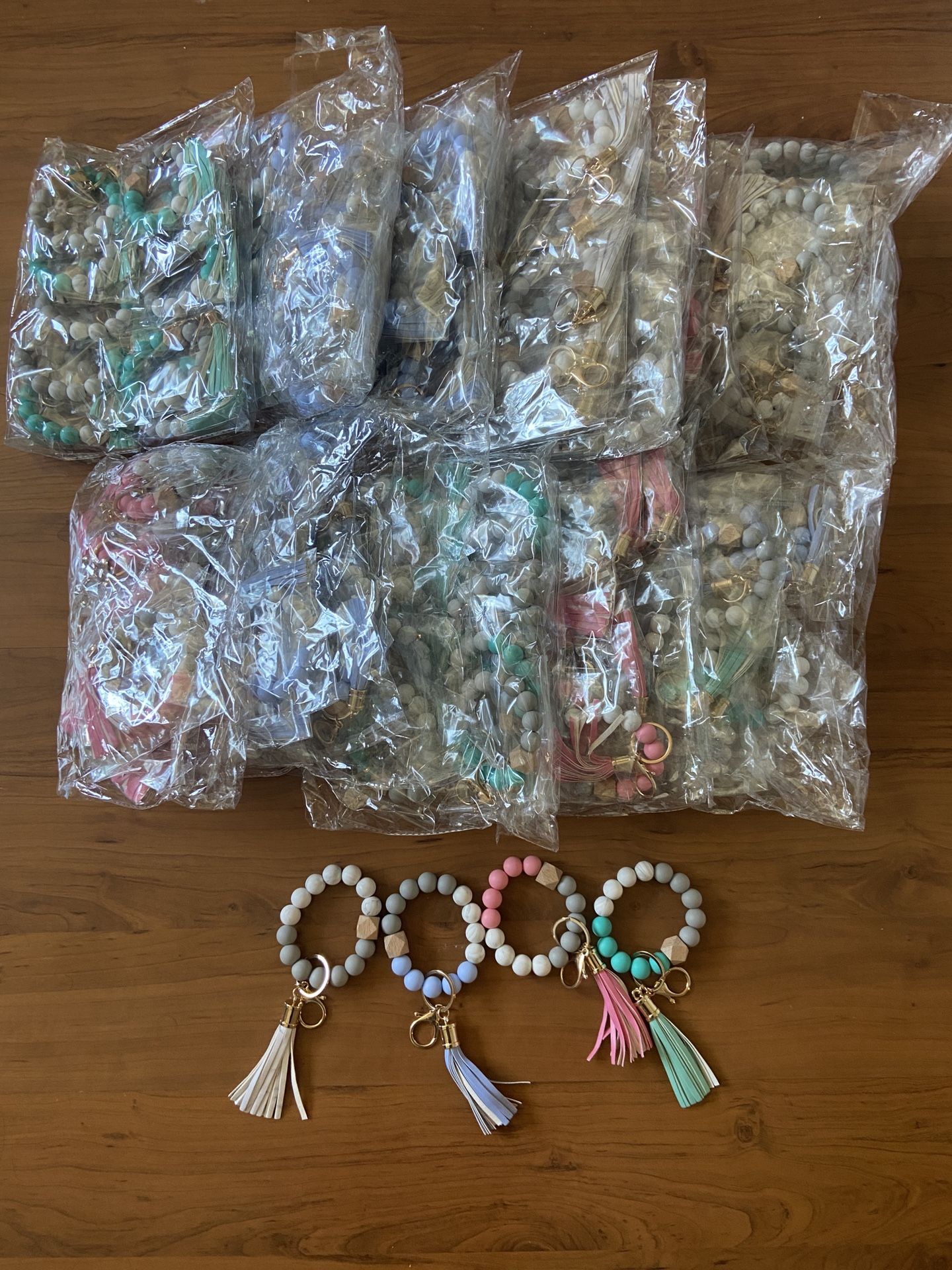 Silicone Beads Wristlet Keychain Bundle