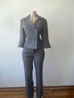 New Blacker By Stanley Blacker Stylish 2-Piece Gray Double-breasted Suit Set Size 8 (Small/Medium)