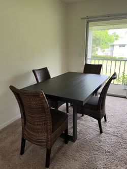 64” Solid Wood Dining Table – Modern Sled Base, Seats 4 Comfortably