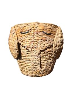 Allen + Roth Elephant Woven Storage Natural Water Hyacinth Brown Home Room Decor