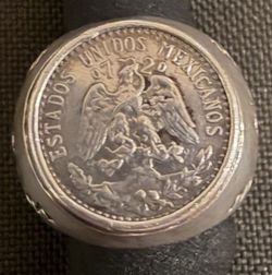 1930's Mexican Peso Ring Sterling Silver