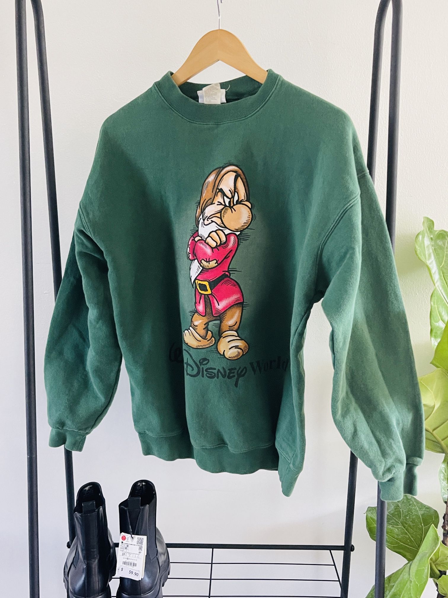 90s/00s Grumpy green vintage sweater. BinH,All Products : American Fashion Style Bags On Sale