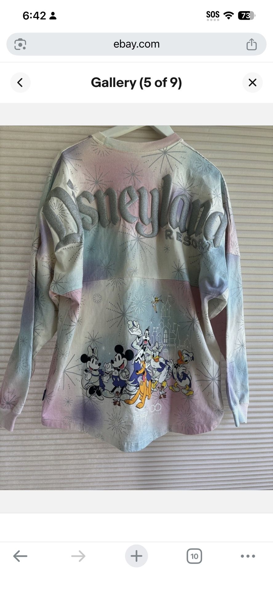 Disneyland Spirit Jersey Pastel Characters Mickey Mouse 100 Years