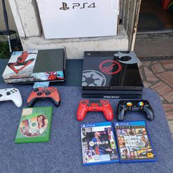 Star Wars Edition PS4 Pro with 2 Games installed & 2 Disc Games, 2 controller $300!.. or Xbox One S 16 games installed & all you see $300! Combo