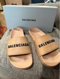 Balenciaga Logo Slide Sandals- Size 11