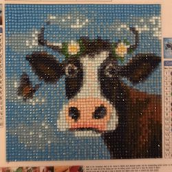 Finished Diamond Painting Cute Cow 