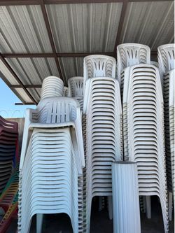 White chairs stackable . Wholsale price!