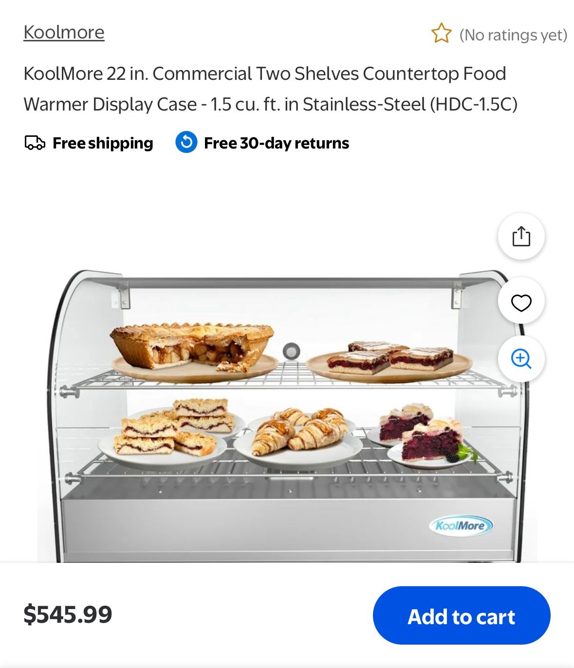 KoolMore Heated Countertop Display Case β Model HDC-1.5C