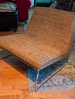 Woven Lounge Chair with Chrome Frame