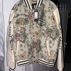 Left Point Floral Varsity Jacket 3XL – Retail $450 🔥