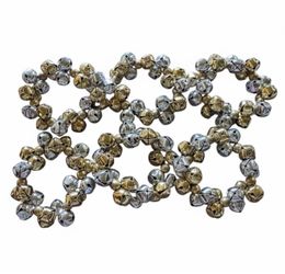 Set 6 Christmas Jingle Bell Napkin Rings Mini Wreathes Gold Silver Holiday