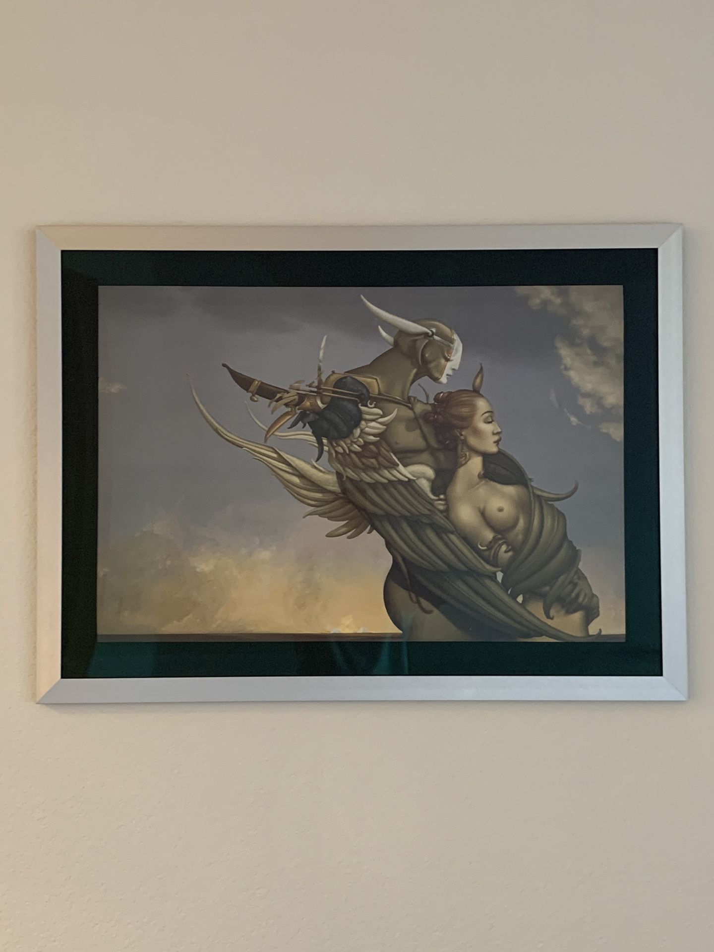 Custom framed Michael Parkes giclée print - “Diamond Warrior”