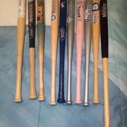 Seattle Mariners mini baseball bats collection