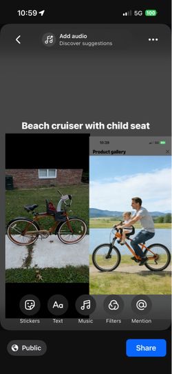 26 in Beach Cruiser with Chid Seat