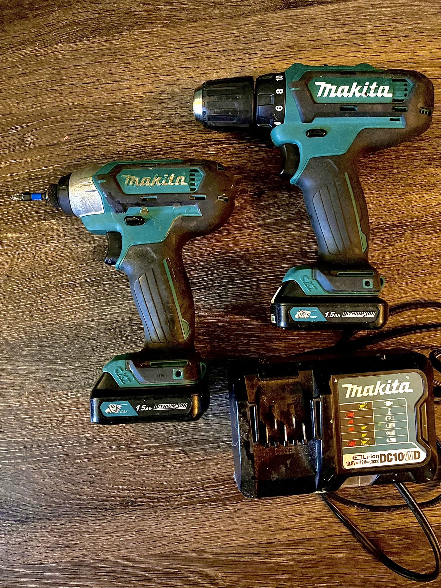 Makita 12V Drill and Impact W/ Batteries And Charger 