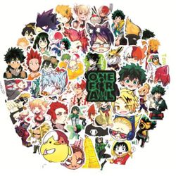 50 Pieces My Hero Academia Not Repetitive Waterproof Stickers Pack