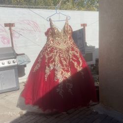 Burgundy And Gold Dress