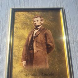 Vintage Italian 23K Gold Leaf ABRAHAM LINCOLN Reproduction RARE - ORO FOGLIA inscribed