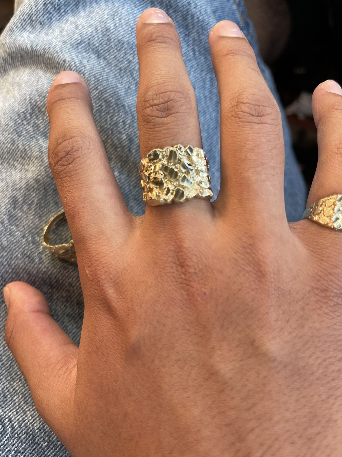 big chunky 10kt nugget ring 