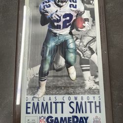 Dallas Cowboys Emmitt Smith Super Bowl XXVII Autographed Poster In Plaque