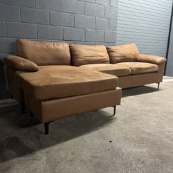 Ovios Reversible Chaise Sofa Suede Fabric