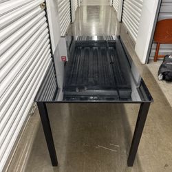 Black Tempered Glass Dining Table 