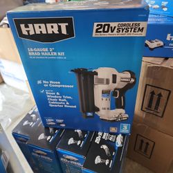 HART 20-Volt 2-inch 18-Gauge Battery-Powered Brad Nailer Kit, (1) 1.5Ah Lithium-Ion Battery