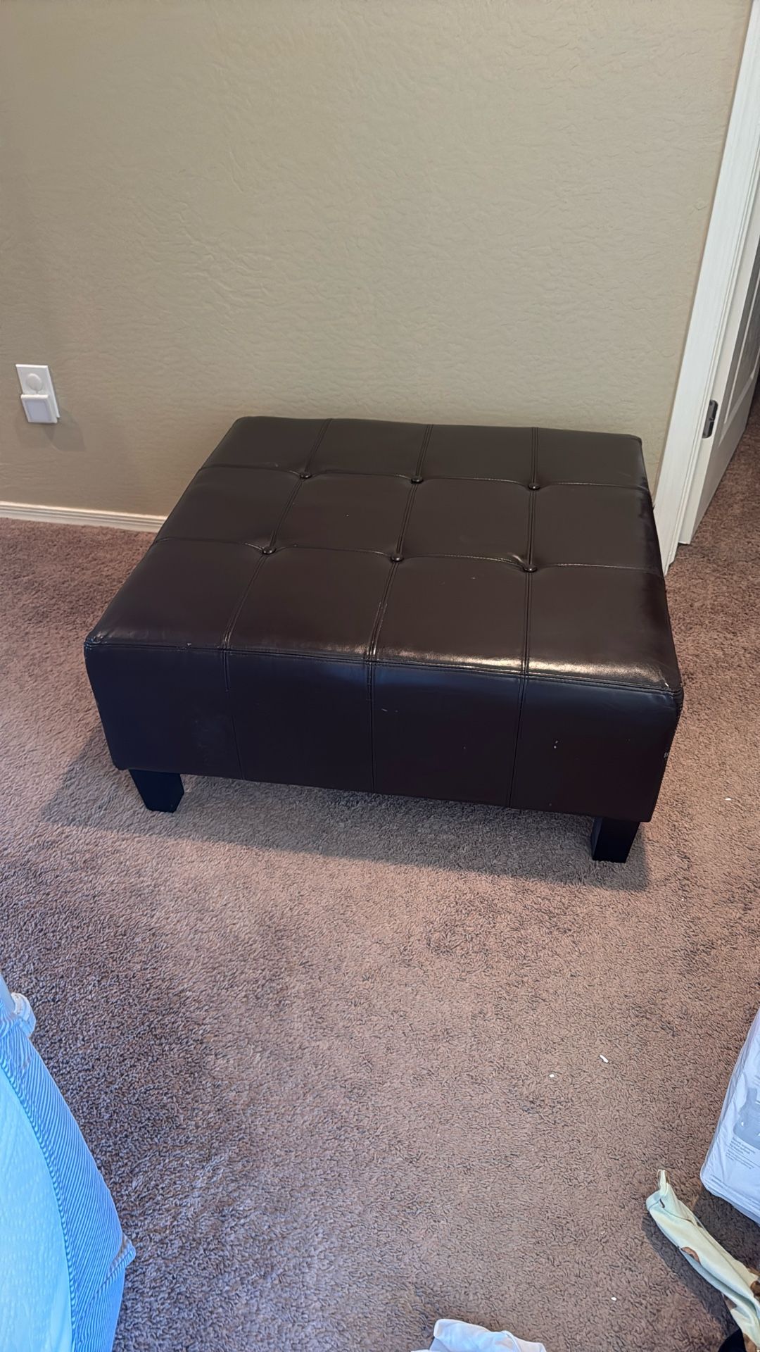 Square Brown Ottoman 