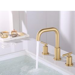 8 inchBathroom Faucet with Drain and Supply Hose,  3 Hole, 2 Handle Available gold and Nickel And Black A23Bl