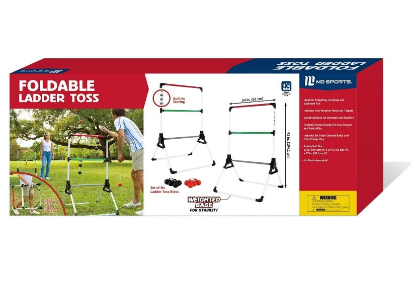 MD Sports Foldable Ladder Toss Game, Red, Green and Black New in Box 