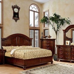 Brand New Cherry Upscale 4pc Bedroom Set (Available In California King)
