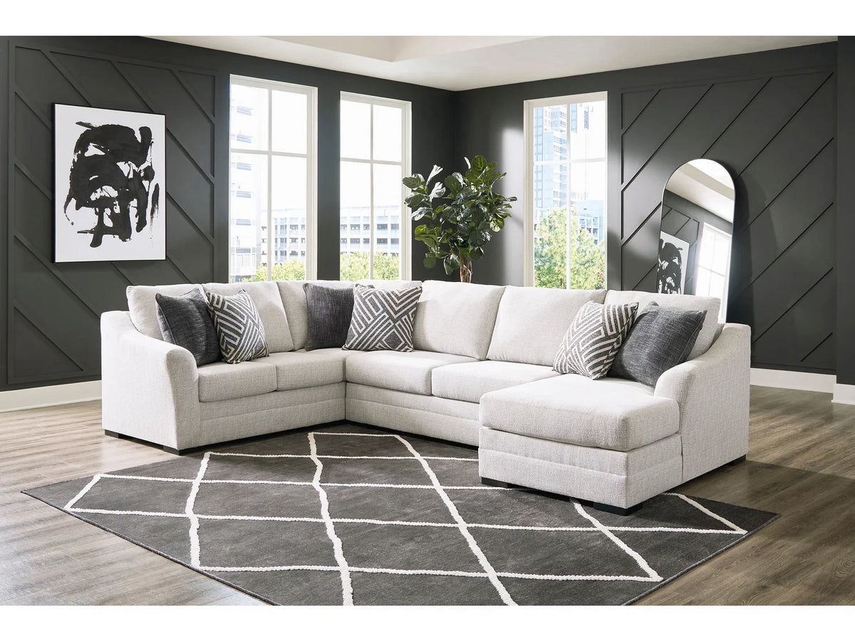 Brand New Ashley Koralynn Stone 3-Piece RAF Chaise Sectional