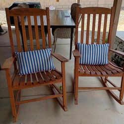 2 Wood Rocking Chairs