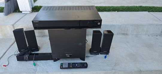 Sony 5.1 surround sound with av receiver subwoofer and 4 speakers with remote