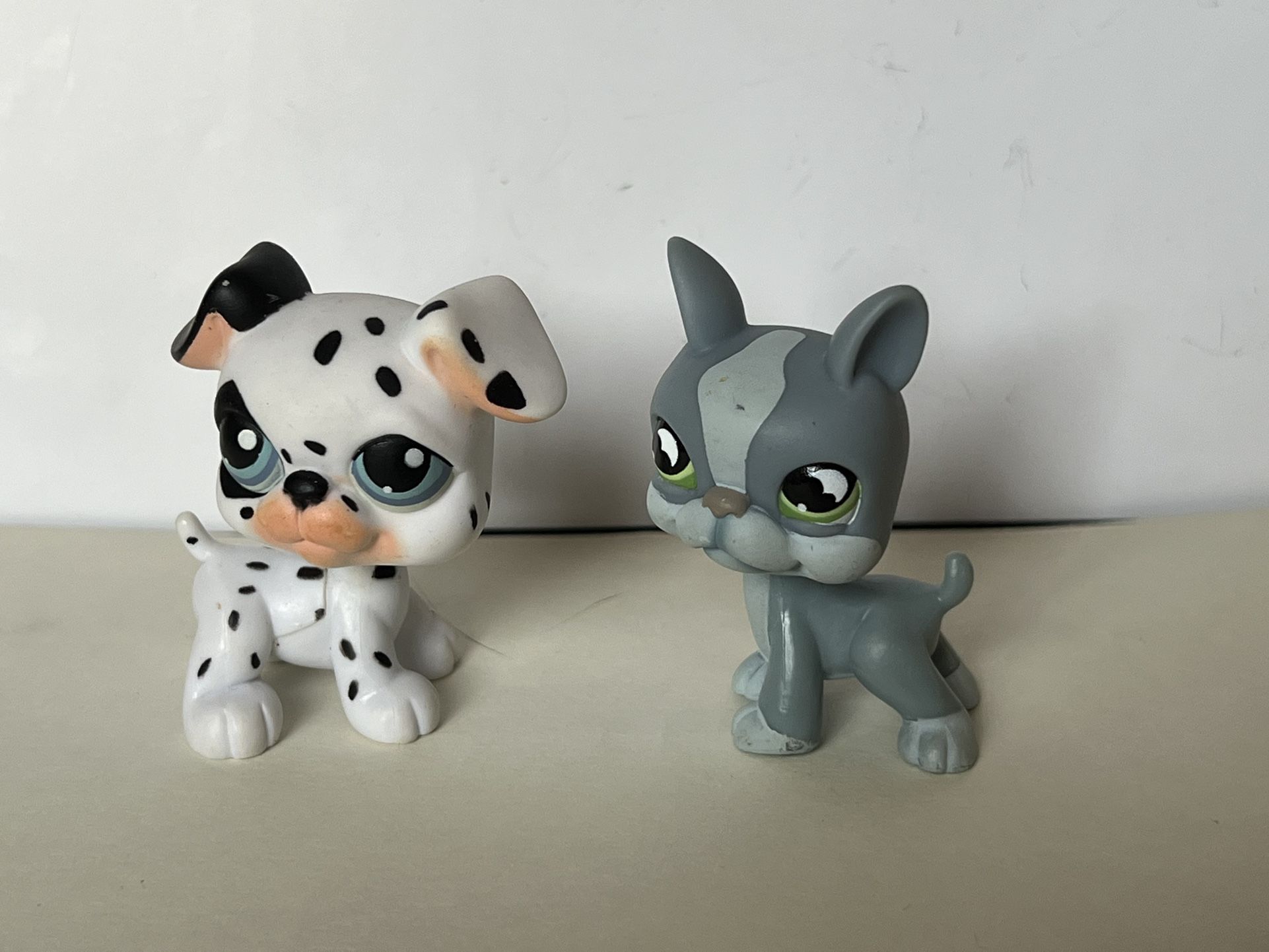 Lps Dogs BOSTON TERRIER DOG #857 -and Dalmatian Dog #44 Littlest Pet Shop