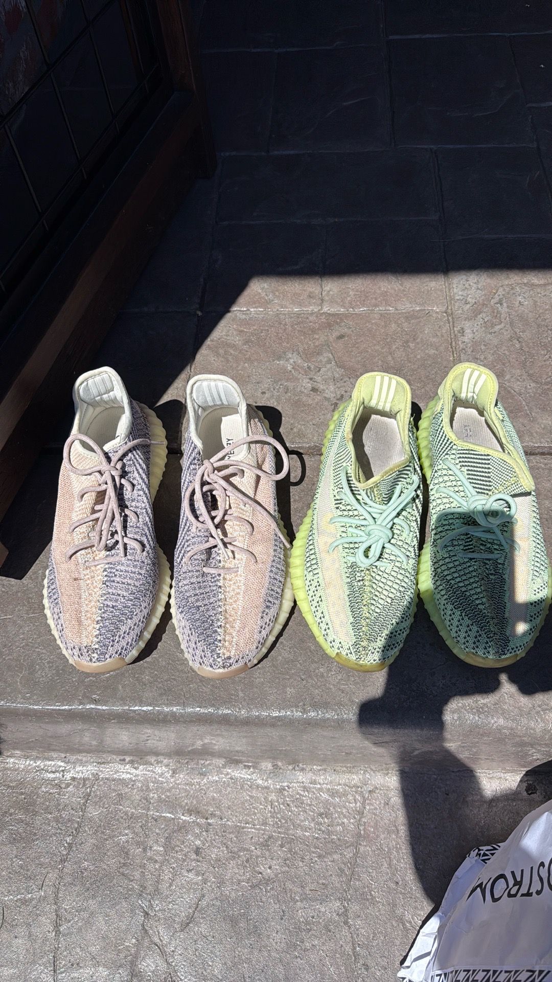 2 pairs of adidas yeezy’s used. 1 11 1 11 1/2