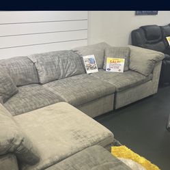Grey Lima Sectional Sofa And Ottoman!$999!*NO CREDIT NEEDED*SAME DAY DELIVERY*