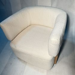 Article Julie 32" Swivel Chair - Ivory Wool Bouclé