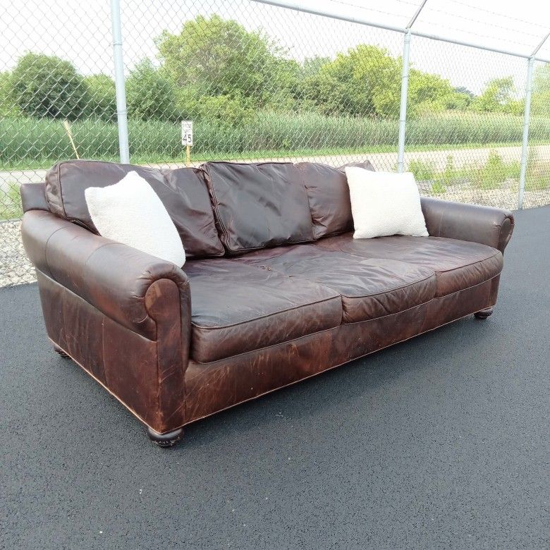 Restoration Hardware Lancaster Leather Sofa - Free Delivery Today