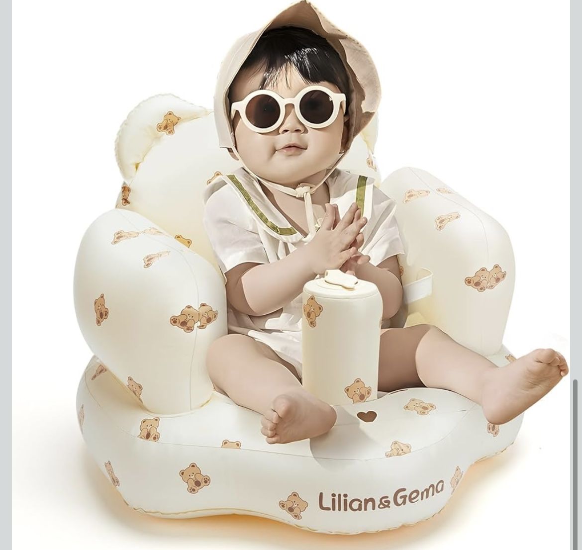 👶 Lilian & Gema Inflatable Baby Seat – with Built-In Pump 💨