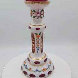 Stunning Vintage Bohemian Handpainted Candlestick Holder